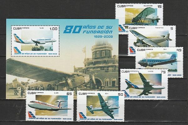 Куба 2009, Самолеты, 6 марок + блок